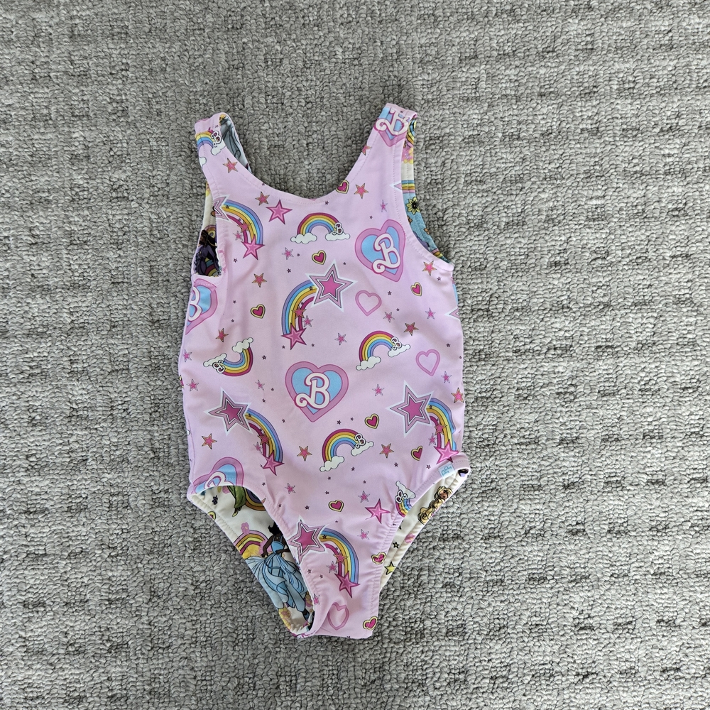 Posh Peanut Pink Barbie Reversible Swim One Piece